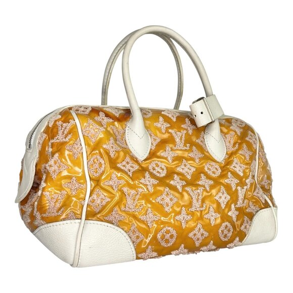 LOUIS VUITTON LV Monogram Bouclettes Speedy Amber Boston Embroidered Lambskin LV - Picture 4 of 16